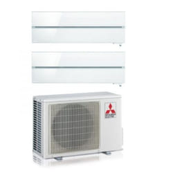 Climatizzatore Condizionatore Mitsubishi Electric Dual Split Inverter serie Kirigamine Style MSZ-LN 9+9 con MXZ-2F42VF Pearl White R-32 Wi-Fi