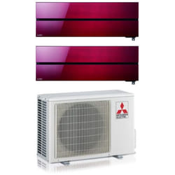 Mitsubishi Electric - Climatizzatore Condizionatore Dual Split Inverter serie Kirigamine Style msz-ln 9+9 con MXZ-2F42VF Ruby Red R-32 Wi-Fi