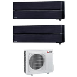 Mitsubishi Electric - Climatizzatore Condizionatore Dual Split Inverter serie Kirigamine Style msz-ln 9+9 con MXZ-2F53VF Onyx Black R-32 Wi-Fi