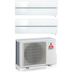 Mitsubishi Electric - Climatizzatore Condizionatore Dual Split Inverter serie Kirigamine Style msz-ln 9+9 con MXZ-2F53VF Pearl White R-32 Wi-Fi