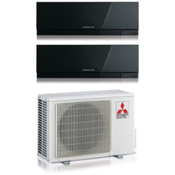 Mitsubishi Electric - Condizionatore Dual Split Kirigamine Zen Black msz-ef 9+18 con MXZ-2F53VF Black R-32 Wi-Fi Integrato