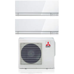 Mitsubishi Electric - Climatizzatore Condizionatore Dual Split Inverter serie kirigamine zen white msz-ef 12+18 con MXZ-3F54VF R-32 Wi-Fi Integrato