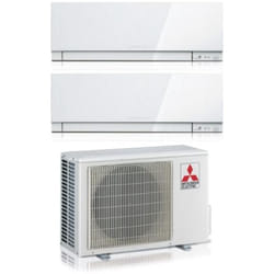 Mitsubishi Electric - Climatizzatore Condizionatore Dual Split Inverter serie kirigamine zen white msz-ef 18+18 con MXZ-3F54VF R-32 Wi-Fi Integrato