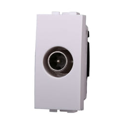Modulo spina passante per antenna tv ø 9,5 mm, serie Space, bianco, compatibile con serie BTicino Living Ettroit LB2253