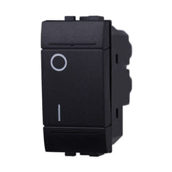 Ettroit - LN0402 interruttore bipolare 0-1 16A compatibile bticino living colore nero