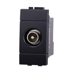 Modulo spina per antenna tv ø 9,5 mm, serie Space, nero, compatibile con serie BTicino Living Ettroit LN2250