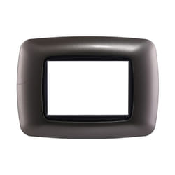 Placca bombata serie Space, 3 moduli, plastica, titanio, compatibile con serie BTicino Living Ettroit LN88308