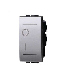 Ettroit - LG0402 interruttore bipolare 2P 16A argento 0-1 compatibile bticino Living silver