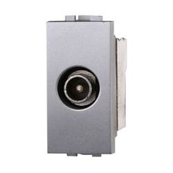Modulo spina per antenna tv ø 9,5 mm, serie Space, grigio, compatibile con serie BTicino Living Ettroit LG2250