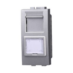 Ettroit - Modulo presa ethernet CAT6 RJ45, serie Space, grigio, compatibile con serie BTicino Living LG2356