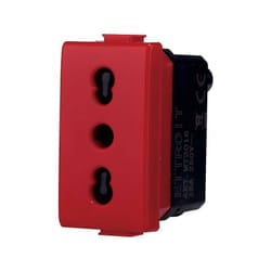 Modulo presa bipasso serie Solar, rosso, 16A, compatibile con serie BTicino Matix Ettroit MT2016