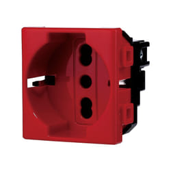 Modulo presa schuko serie Solar, rosso, 16A, compatibile con serie BTicino Matix Ettroit MT2116