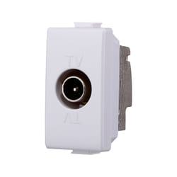 Modulo spina passante per antenna tv ø 9,5 mm, serie Solar, bianco, compatibile con serie BTicino Matix Ettroit MT2253