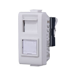 Ettroit - Modulo presa ethernet CAT6 RJ45, serie Solar, bianco, compatibile con serie BTicino Matix MT2356