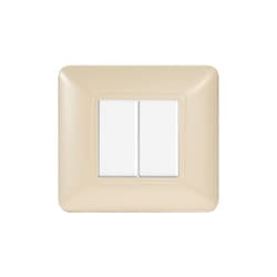 Placca serie Solar, 2 moduli, plastica, sabbia, compatibile con serie BTicino Matix Ettroit MT83209