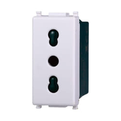 Modulo presa bipasso serie Starlight, bianco, 16A, compatibile con serie Vimar Plana Ettroit EV2001