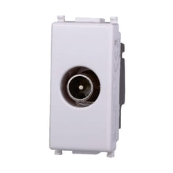 Modulo spina passante per antenna tv ø 9,5 mm, serie Starlight, bianco, compatibile con serie Vimar Plana Ettroit EV2253