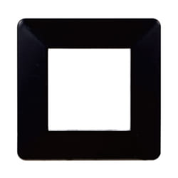 Placca serie Starlight, 2 moduli, plastica, nera, compatibile con serie Vimar Plana Ettroit EV83202