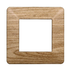 Placca serie Starlight, 2 moduli, plastica, legno scuro, compatibile con serie Vimar Plana Ettroit EV83205