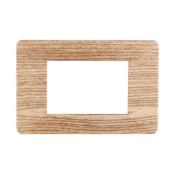 Placca serie Starlight, 3 moduli, plastica, legno chiaro, compatibile con serie Vimar Plana Ettroit EV83304