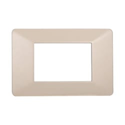 Ettroit - Placca serie Starlight, 3 moduli, plastica, sabbia, compatibile con serie Vimar Plana EV83309