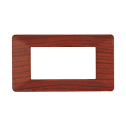 Placca serie Starlight, 4 moduli, plastica, radica, compatibile con serie Vimar Plana - Ettroit EV83403