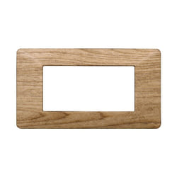 Placca serie Starlight, 4 moduli, plastica, legno scuro, compatibile con serie Vimar Plana Ettroit EV83405