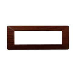 Placca serie Starlight, 7 moduli, plastica, radica, compatibile con serie Vimar Plana Ettroit EV83703