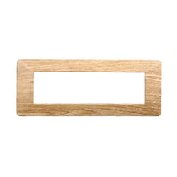 Placca serie Starlight, 7 moduli, plastica, legno scuro, compatibile con serie Vimar Plana Ettroit EV83705