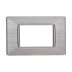Ettroit - Placca serie Starlight, 3 moduli, plastica satinata, argento, compatibile con serie Vimar Plana EV85315
