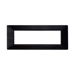 Placca serie Starlight, 7 moduli, plastica satinata, nera, compatibile con serie Vimar Plana Ettroit EV85614