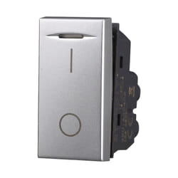 Modulo interruttore a 2 posizioni, serie Moon, marcatura 0 - i, grigio, 16A, compatibile con serie BTicino Axolute Ettroit AG0402