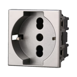 Modulo presa schuko, serie Moon, grigio, 16A, compatibile con serie BTicino Axolute Ettroit AG2102