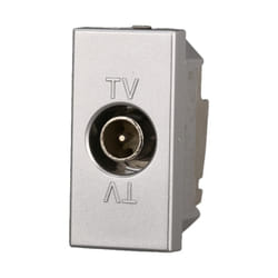 Modulo spina passante per antenna tv ø 9,5 mm, serie Moon, grigio, compatibile con serie BTicino Axolute Ettroit AG2253