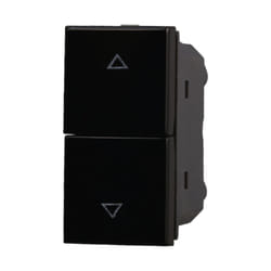Modulo pulsante doppio, serie Moon, nero, compatibile con serie BTicino Axolute Ettroit AN1202