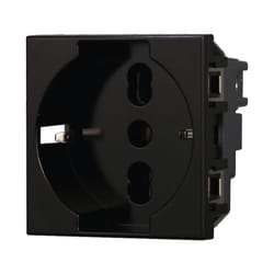 Modulo presa schuko, serie Moon, nero, 16A, compatibile con serie BTicino Axolute Ettroit AN2102