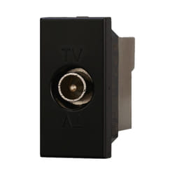 Modulo spina per antenna tv ø 9,5 mm, serie Moon, nero, compatibile con serie BTicino Axolute Ettroit AN2250
