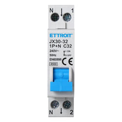 Ettroit - Interruttore Magnetotermico Automatico 1P+N 32A 220V Salvavita