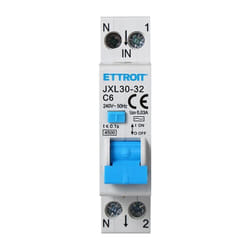 Ettroit - Interruttore Magnetotermico Differenziale 1P+N 6A C6 4.5kA 30mA 220V