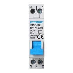 Ettroit - Interruttore Magnetotermico Differenziale 1P+N 10A C6 4.5kA 30mA 220V