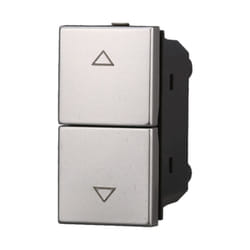 Ettroit - Modulo pulsante doppio, interblocco saliscendi, serie Moon, grigio, compatibile con serie BTicino Axolute AG1204