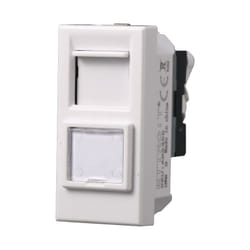 Modulo presa ethernet CAT5E RJ45, serie Moon, bianco, compatibile con serie BTicino Axolute Ettroit AB2355