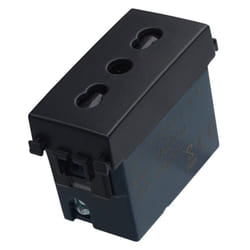 Modulo presa bipasso, serie Venus, nero, 16A, compatibile con serie Vimar Arkè - Ettroit VA2001
