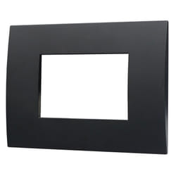 Ettroit - Placca serie Venus, 3 moduli, plastica, nera, compatibile con serie Vimar Arkè VA83302