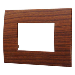 Placca serie Venus, 3 moduli, plastica, radica, compatibile con serie Vimar Arkè Ettroit VA83303