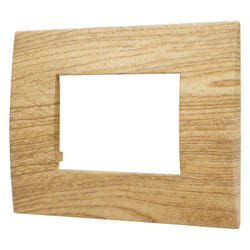 Placca serie Venus, 3 moduli, plastica, legno scuro, compatibile con serie Vimar Arkè Ettroit VA83305