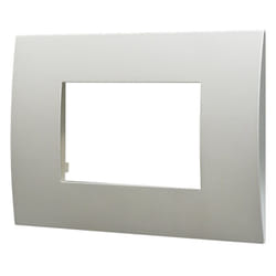 Placca serie Venus, 3 moduli, plastica, argento, compatibile con serie Vimar Arkè - Ettroit VA83306