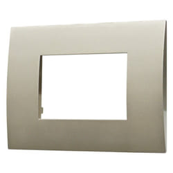 Placca serie Venus, 3 moduli, plastica, titanio, compatibile con serie Vimar Arkè Ettroit VA83308