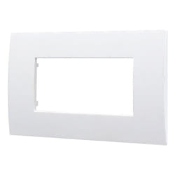 Placca serie Venus, 4 moduli, plastica, bianca, compatibile con serie Vimar Arkè Ettroit VA83401