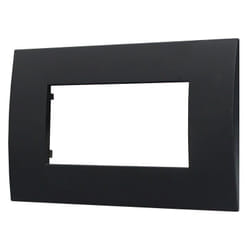 Placca serie Venus, 4 moduli, plastica, nera, compatibile con serie Vimar Arkè Ettroit VA83402
